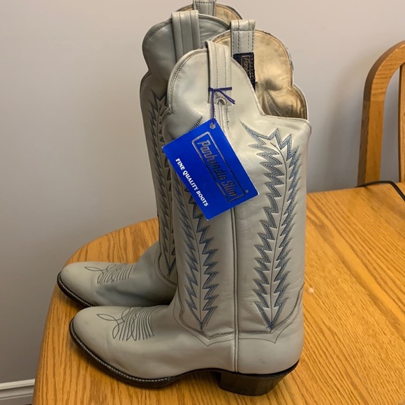 Panhandle Slim Shoes - Unused Light Grey with Blue Panhandle Slim cowboy boots 👢 size 8 1/2 B width